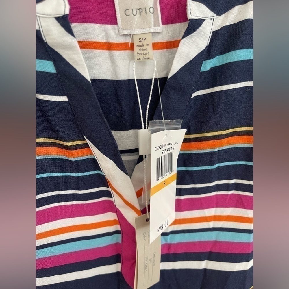 New Cupio size Small striped high-low‎ shift dress - Picture 2 of 3